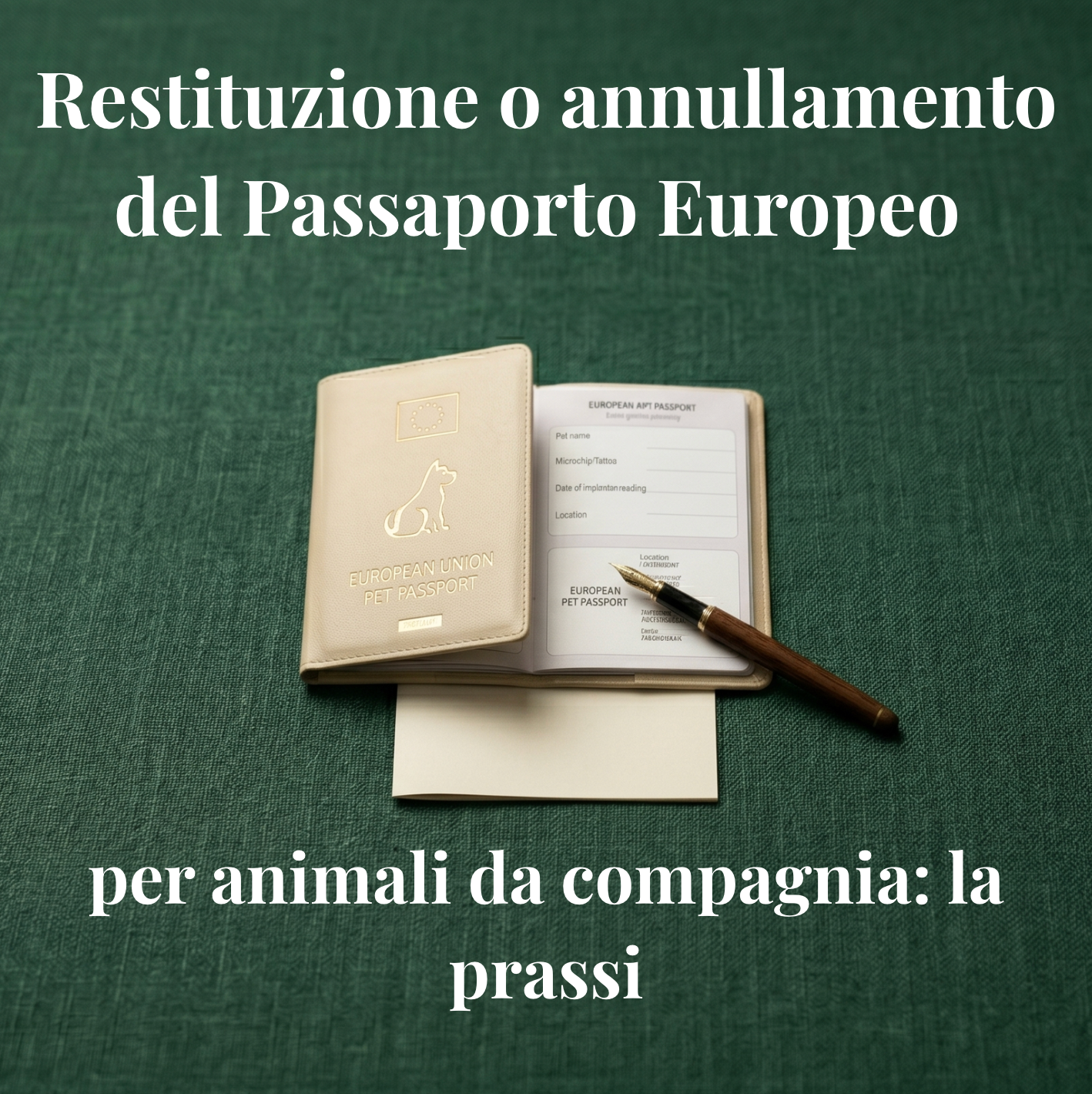 Restituzione o annullamento del Passaporto Europeo per animali da compagnia: la prassi