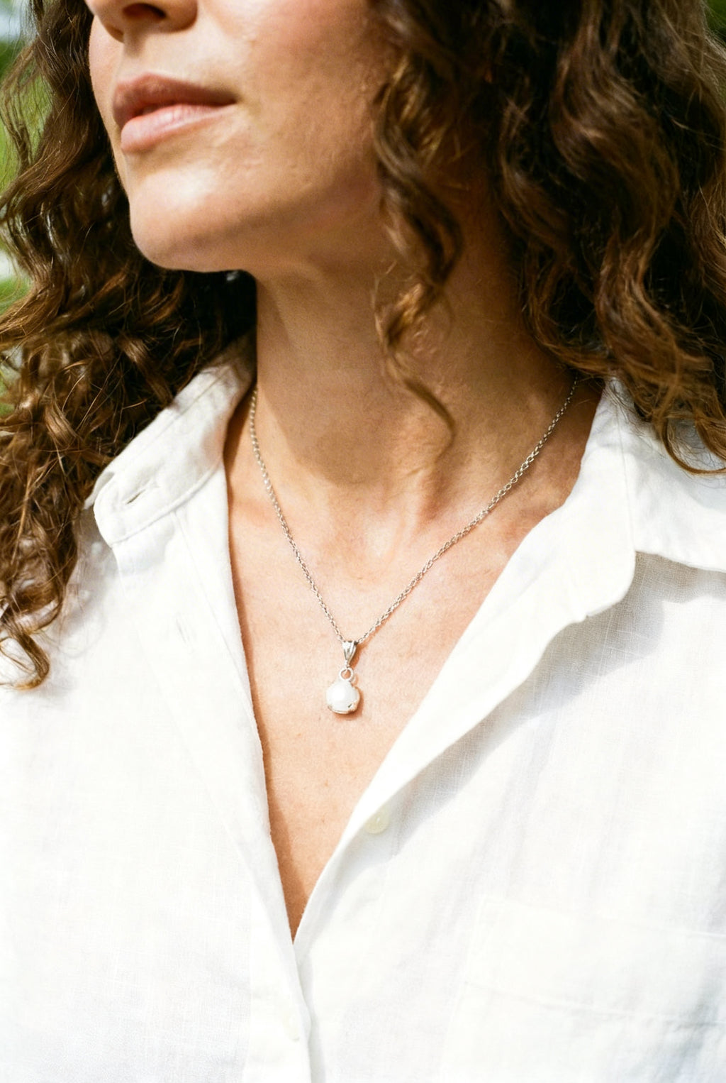 Collana Aeternus Cabochon - argento