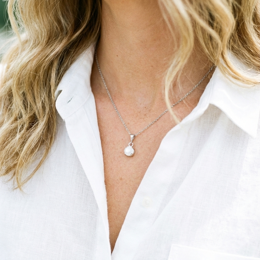 Collana Aeternus Cabochon - argento