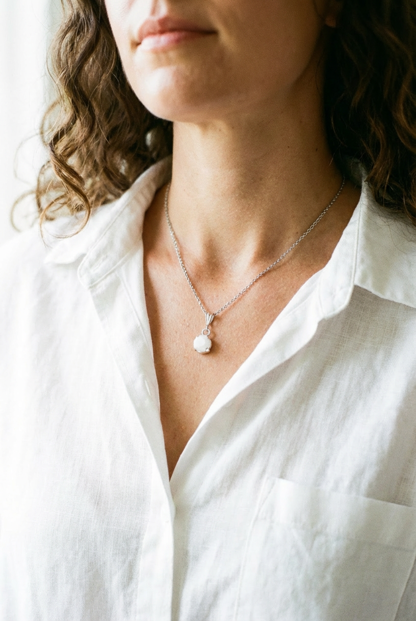 Collana Aeternus Cabochon - argento