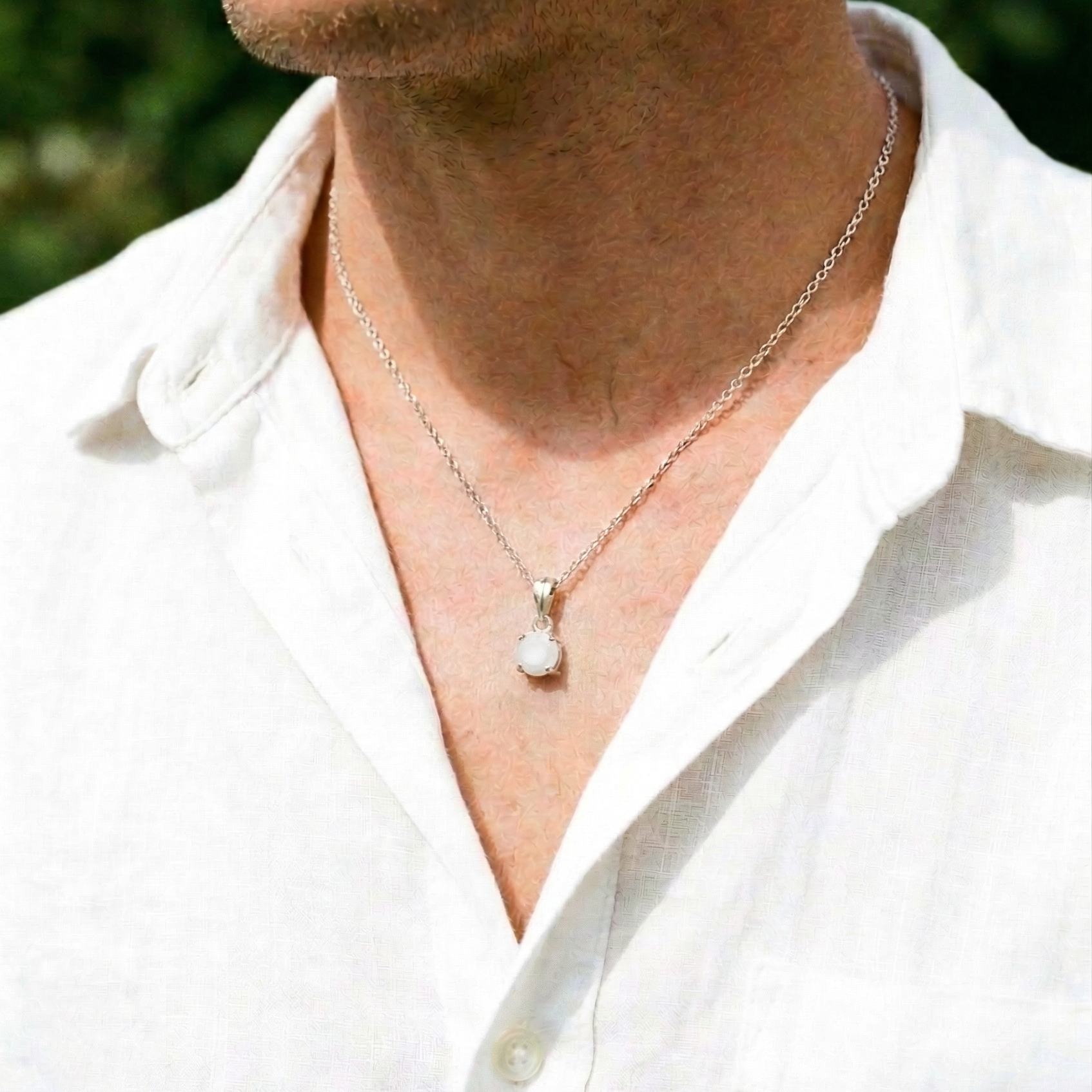 Collana Aeternus Cabochon - argento